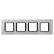 Рамка Unica Class 4 поста серебристый алюминий