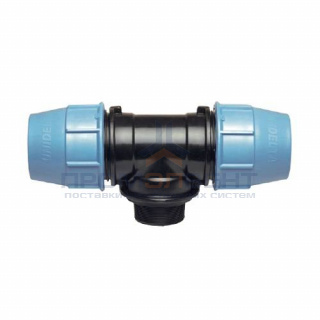 Тройник с переходом на наружную резьбу UNIDELTA 1010 - 50 x 2" (винтовой, для труб ПНД)