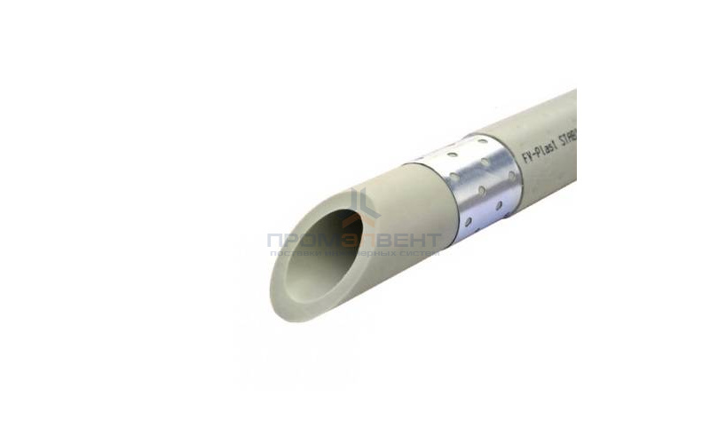 Труба полипропиленовая армированная алюминием FV-Plast STABI - 40×5,9 (PN20, штанга 4м, цв.серый)