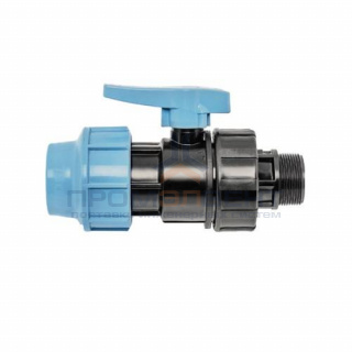 Кран шаровой с переходом на наружную резьбу UNIDELTA 1072 - 25 x 3/4" (винтовой, для труб ПНД)