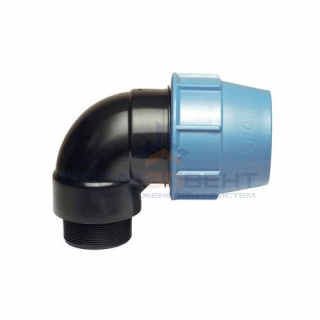 Переход на наружную резьбу угловой UNIDELTA 1008 - 50 x 1"1/2 (для труб ПНД, резьба пластиковая)