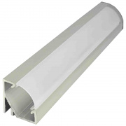 08-21-01 Профиль алюминиевый для светодиодной ленты, анод., угловой, накладной, серебро, 17х17мм, 2м, шир. ленты до 10мм, без упаковки (без рассеивателя, без заглушек).