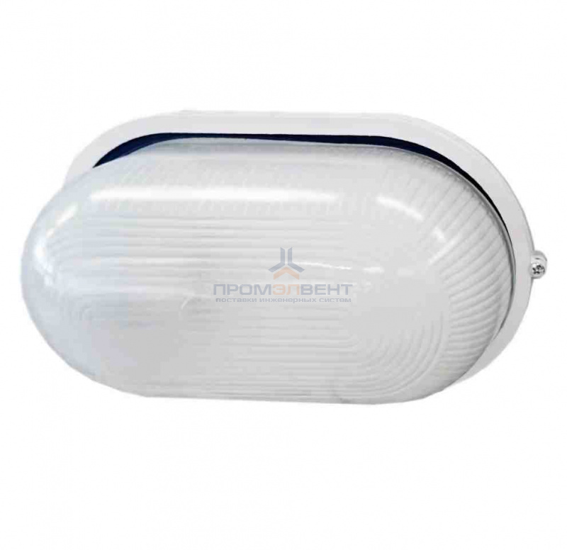 НБП 01-60-002 бел б/р Светильник без решетки овал белый,рас-ль стекло, Е27х60W,IP53