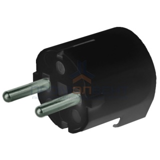 Вилка DKC 16А 2P+E 230В с боковым вводом кабеля черная