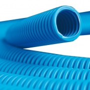 Труба ППЛ гибкая гофр. д.25мм, сверхтяжёлая без протяжки, цвет синий [бухта 50м]