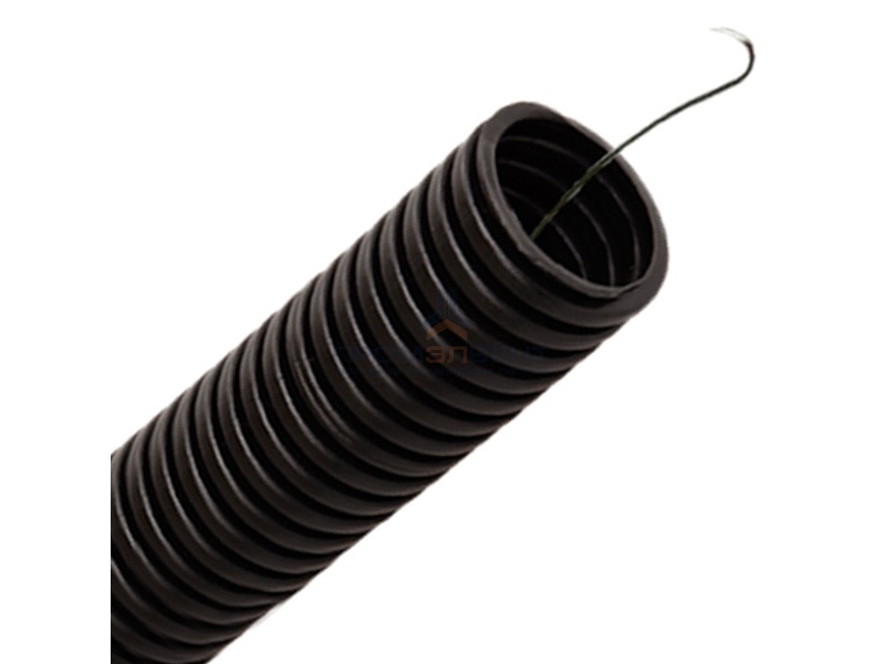 Труба гофрированная ПНД HF d32мм с протяжкой безгалогенная стойкая к ультрафиолету черная [25м]