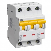 Автоматический выключатель ВА 47-60 3Р 10А 6 кА характеристика С ИЭК (автомат)