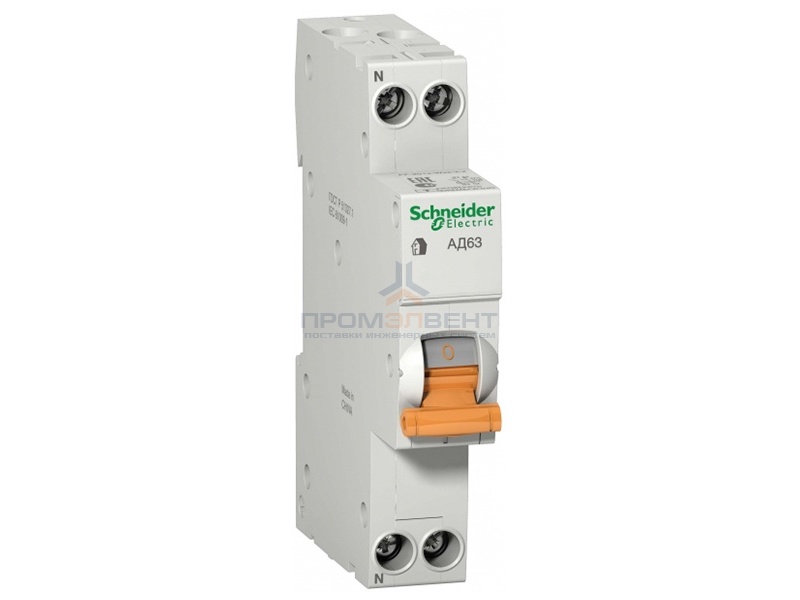 Дифференциальный автомат Schneider Electric АД63 1п+н 32A 30мA 4,5кА C