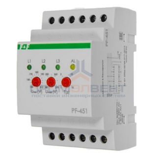 Переключатель фаз автоматический PF-451 16А, порог переключения: нижний 150-210В, верхний 230-260В
