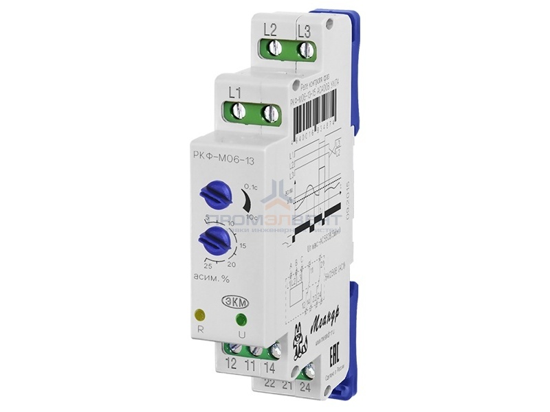 Реле контроля фаз РКФ-М06-13-15 AC400В УХЛ4 аналог ЕЛ-13М с регулировкой разбаланса фаз