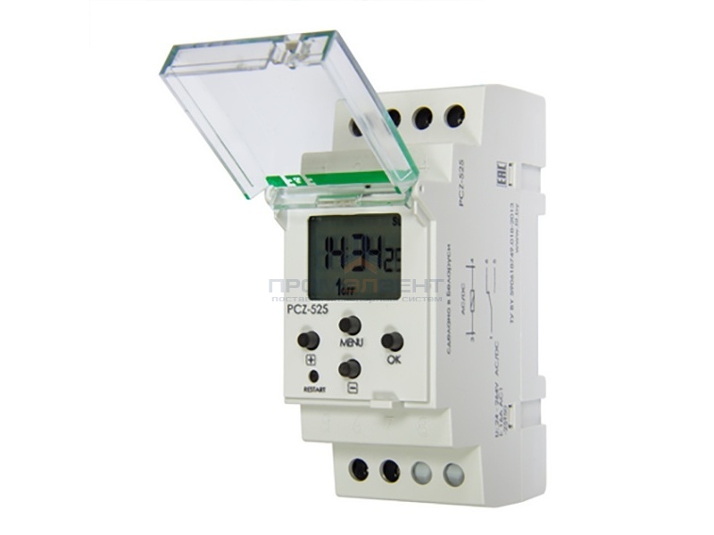 Реле времени астрономическое PCZ-525 24-264В AC/DC, 16А,функция ночного перерыва, 1NO/NC, NFC