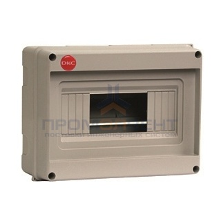 щиток настенный, серый, без крышки, 8мод., RAL 7035