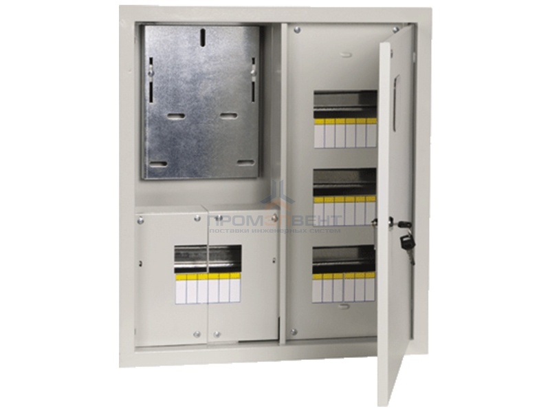 Щит металлический ЩУРн-3/24зо-1 36 УХЛ3 IP31 на 3-х фазный счетчик и 24 модуля навесной ИЭК