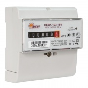Счетчик однофазный однотарифный НЕВА 103/5 1S0 5(60)А 230В на DIN-рейку 5 модулей
